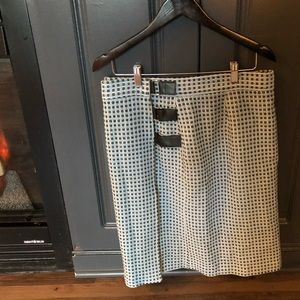 Skirt - wool blend, front/side split, buckles